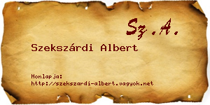 Szekszárdi Albert névjegykártya