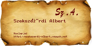 Szekszárdi Albert névjegykártya